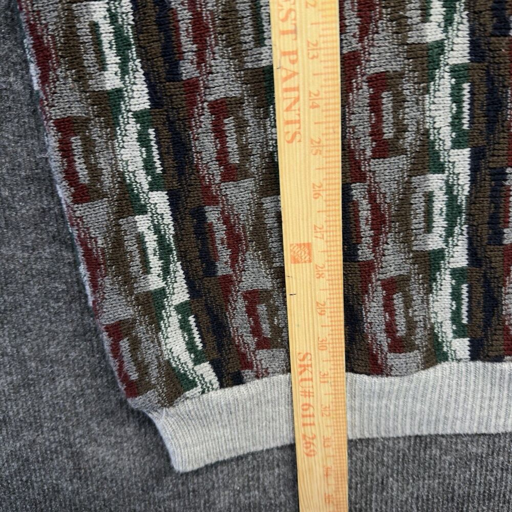 VTG 90s S.W. Casuals Tall Man Geometric Knit Sweater 3XLT Coogi Style Aztec - Picture 9 of 11
